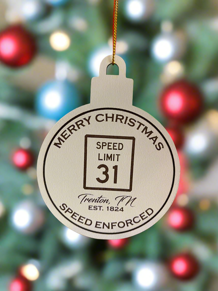 Customized Town and Zip Code Christmas Ornament