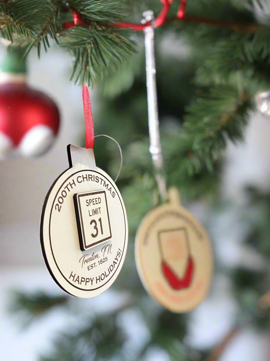 Customized Peabody and Trenton Rosenwald Christmas Ornaments