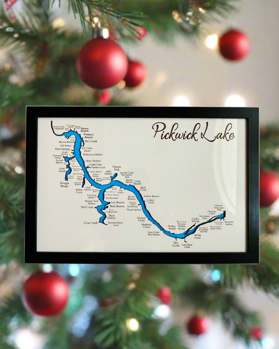 Pickwick Lake Map with Bays listed