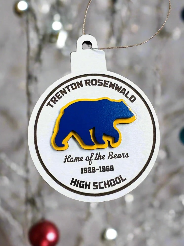 Customized Peabody and Trenton Rosenwald Christmas Ornaments