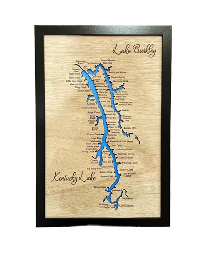 Kentucky Lake/Lake Barkley Map with Bays