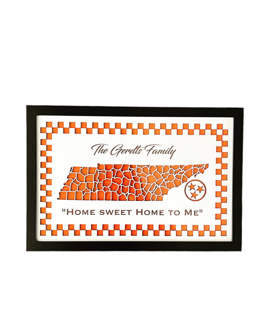 Tennessee Checkerboard State Map