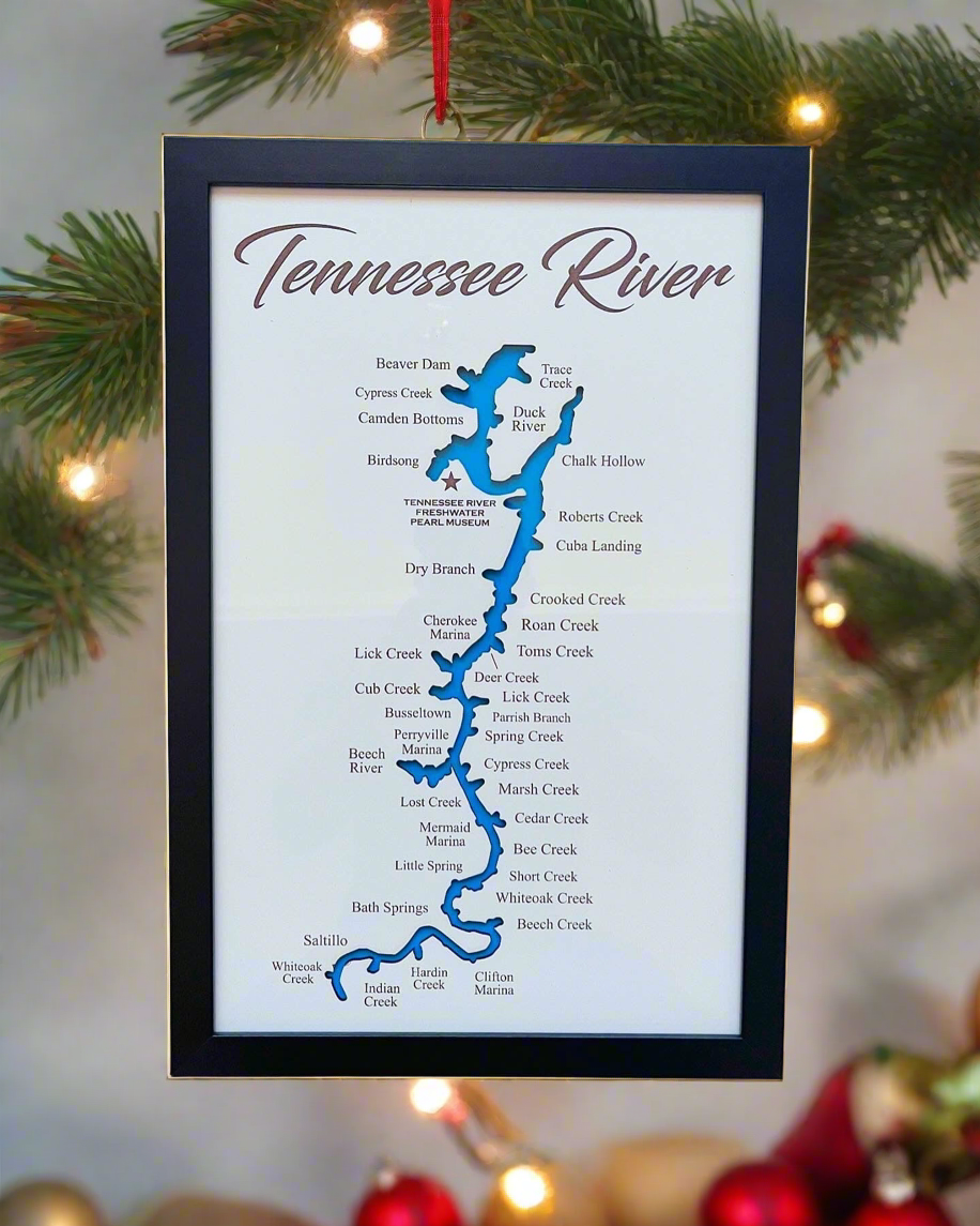 Tennessee River Maps with Bays Outlined