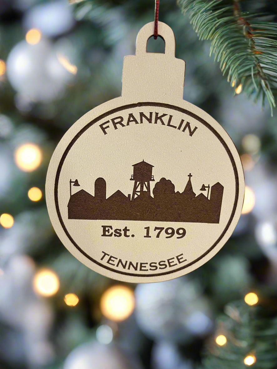 Customized Town Skyline and Zip Code Ornaments