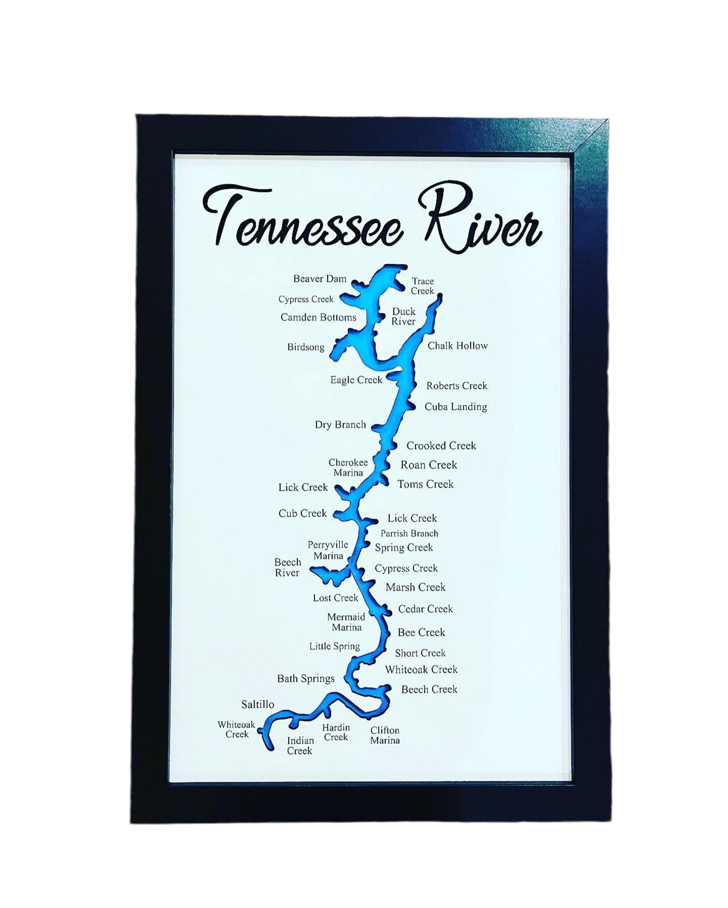 Tennessee River Maps with Bays Outlined