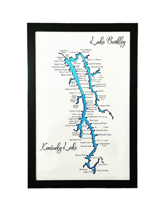 Kentucky Lake/Lake Barkley Map with Bays