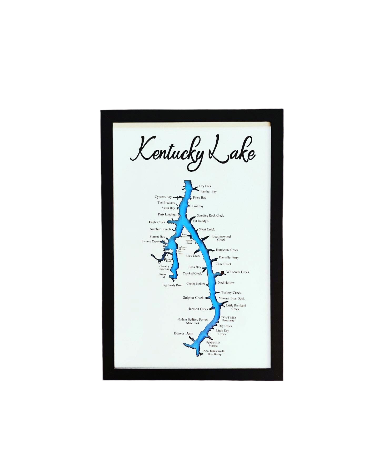 Kentucky Lake Map with Bays