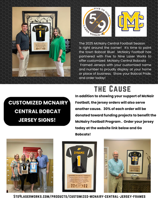 Customized McNairy Central Football Jersey Frames
