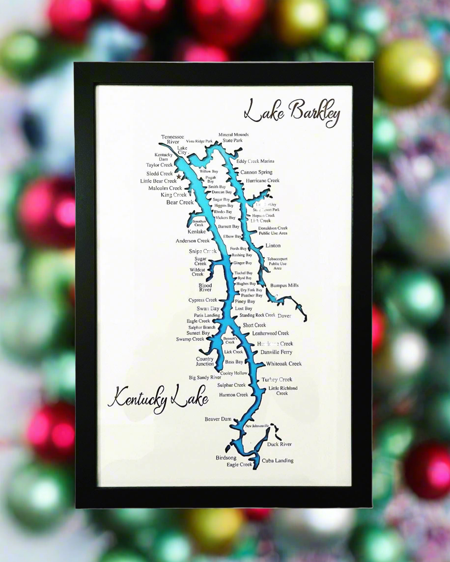 Kentucky Lake/Lake Barkley Map with Bays