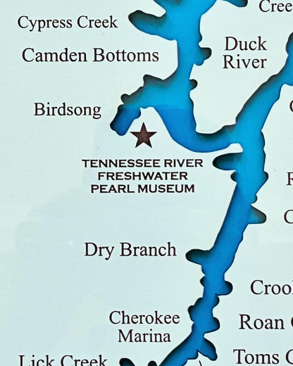 Tennessee River Maps with Bays Outlined