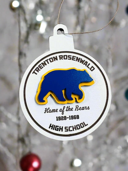 Customized Peabody and Trenton Rosenwald Christmas Ornaments
