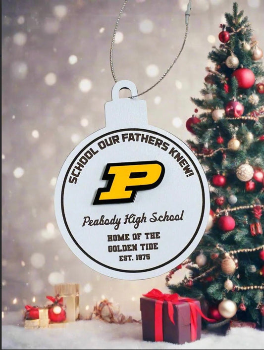 Customized Peabody and Trenton Rosenwald Christmas Ornaments