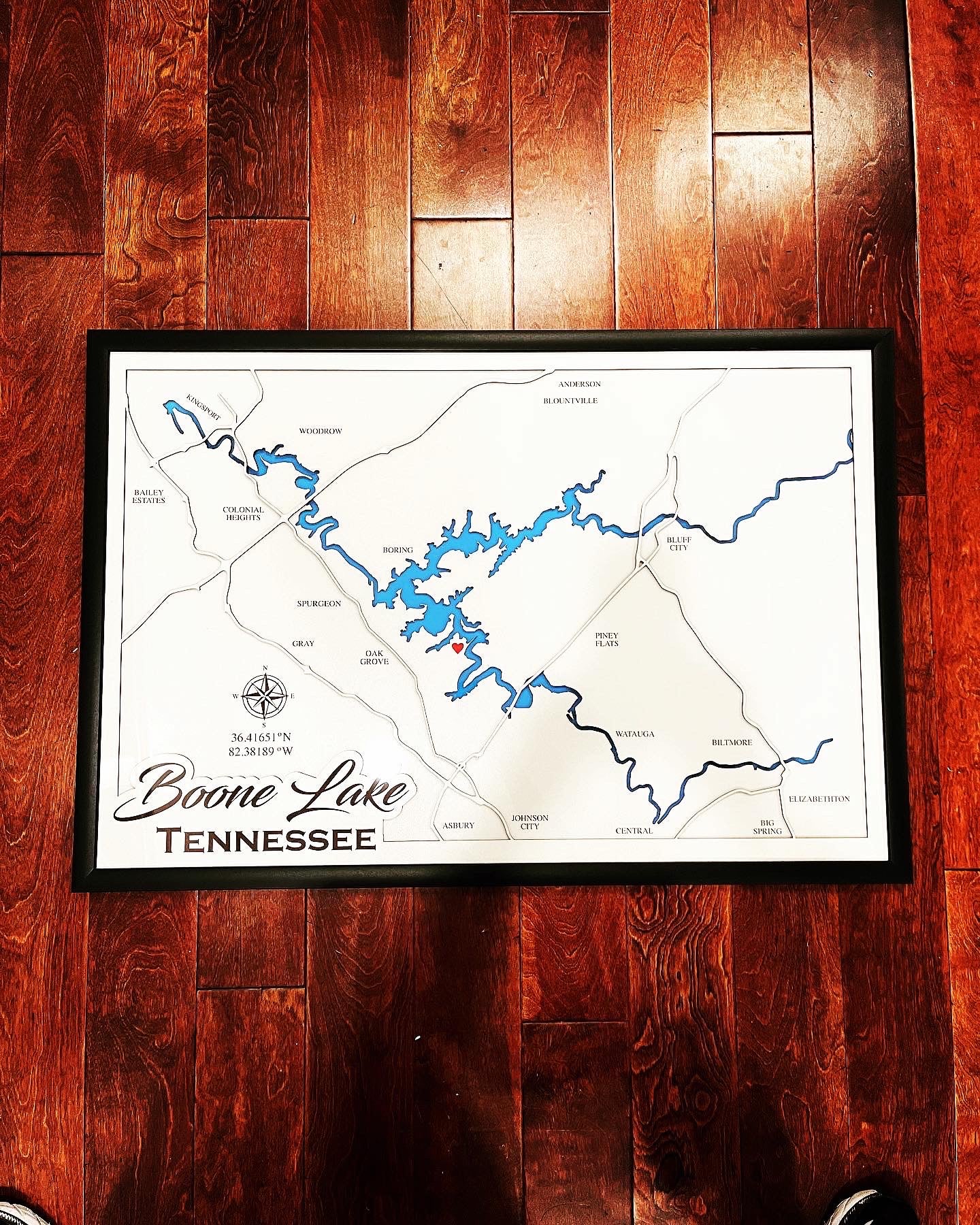 Boone Lake 3D Map – Five to Nine Woodworks