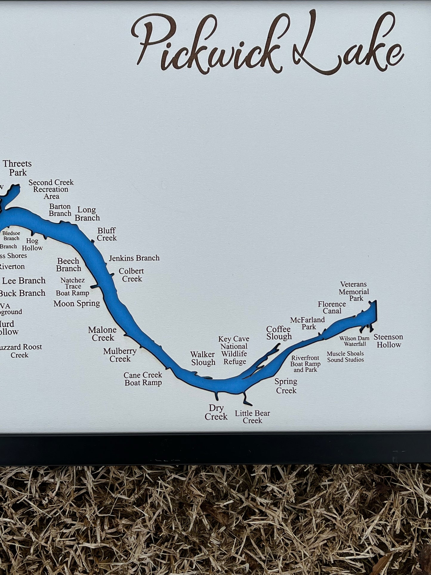 Pickwick Lake Map with Bays listed