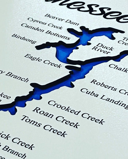 Tennessee River Maps with Bays Outlined